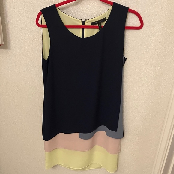 Bcbg Colorblock Tiered Tank Sleeveless Dress - Picture 2 of 9